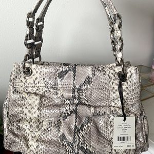 Cole Haan Leather Snake Print Handbag (With Tag)